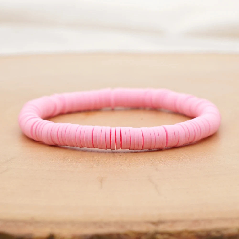 Handmade Colorful Polymer Clay Bracelets Pure Handmade Bead Boho Bracelet for Man and Woman Cheap Items and Free Shipping