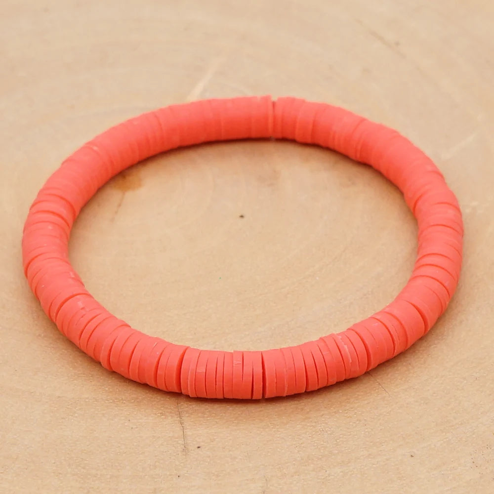 Handmade Colorful Polymer Clay Bracelets Pure Handmade Bead Boho Bracelet for Man and Woman Cheap Items and Free Shipping