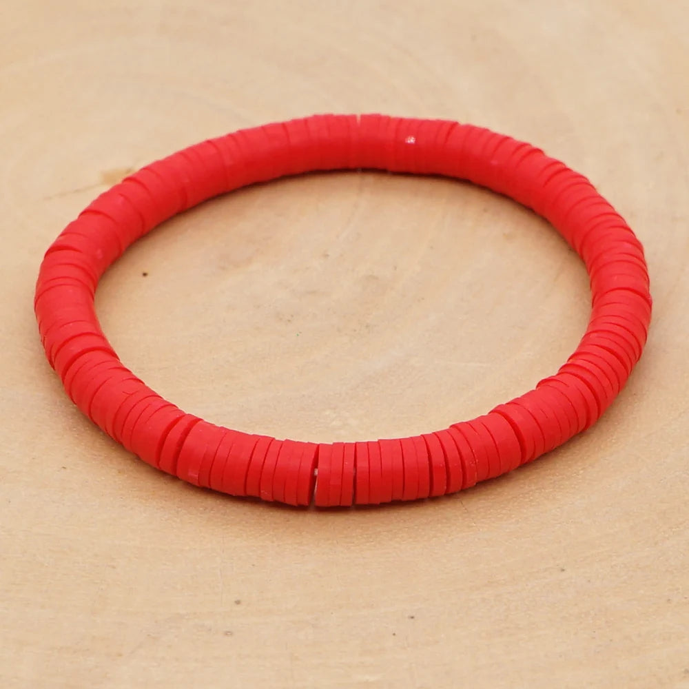 Handmade Colorful Polymer Clay Bracelets Pure Handmade Bead Boho Bracelet for Man and Woman Cheap Items and Free Shipping