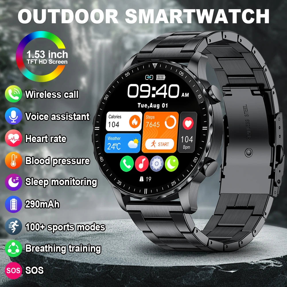 LIGE BW0664 Voice Assistant Smartwatch Answer Dial Call Fitness Tracker Multi Sports Monitor Blood Pressure SmartWatch for Men