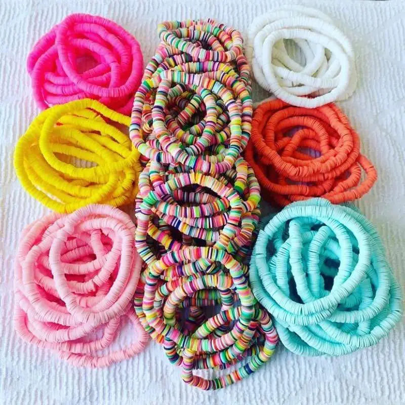 Handmade Colorful Polymer Clay Bracelets Pure Handmade Bead Boho Bracelet for Man and Woman Cheap Items and Free Shipping