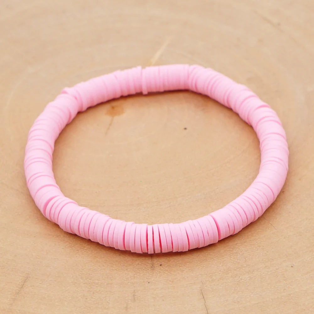 Handmade Colorful Polymer Clay Bracelets Pure Handmade Bead Boho Bracelet for Man and Woman Cheap Items and Free Shipping