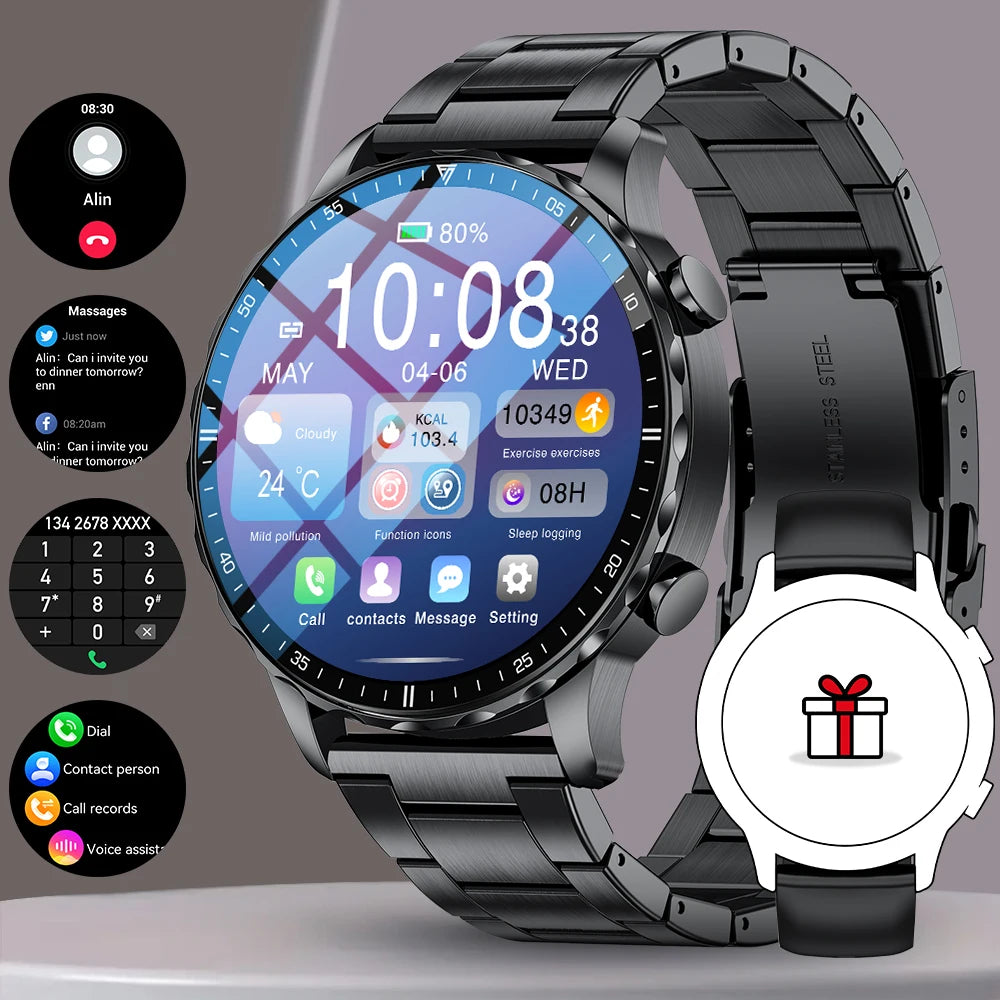 LIGE BW0664 Voice Assistant Smartwatch Answer Dial Call Fitness Tracker Multi Sports Monitor Blood Pressure SmartWatch for Men