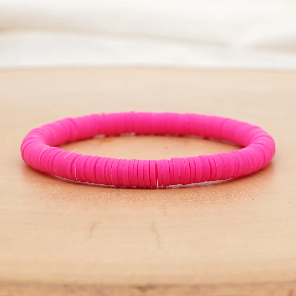 Handmade Colorful Polymer Clay Bracelets Pure Handmade Bead Boho Bracelet for Man and Woman Cheap Items and Free Shipping