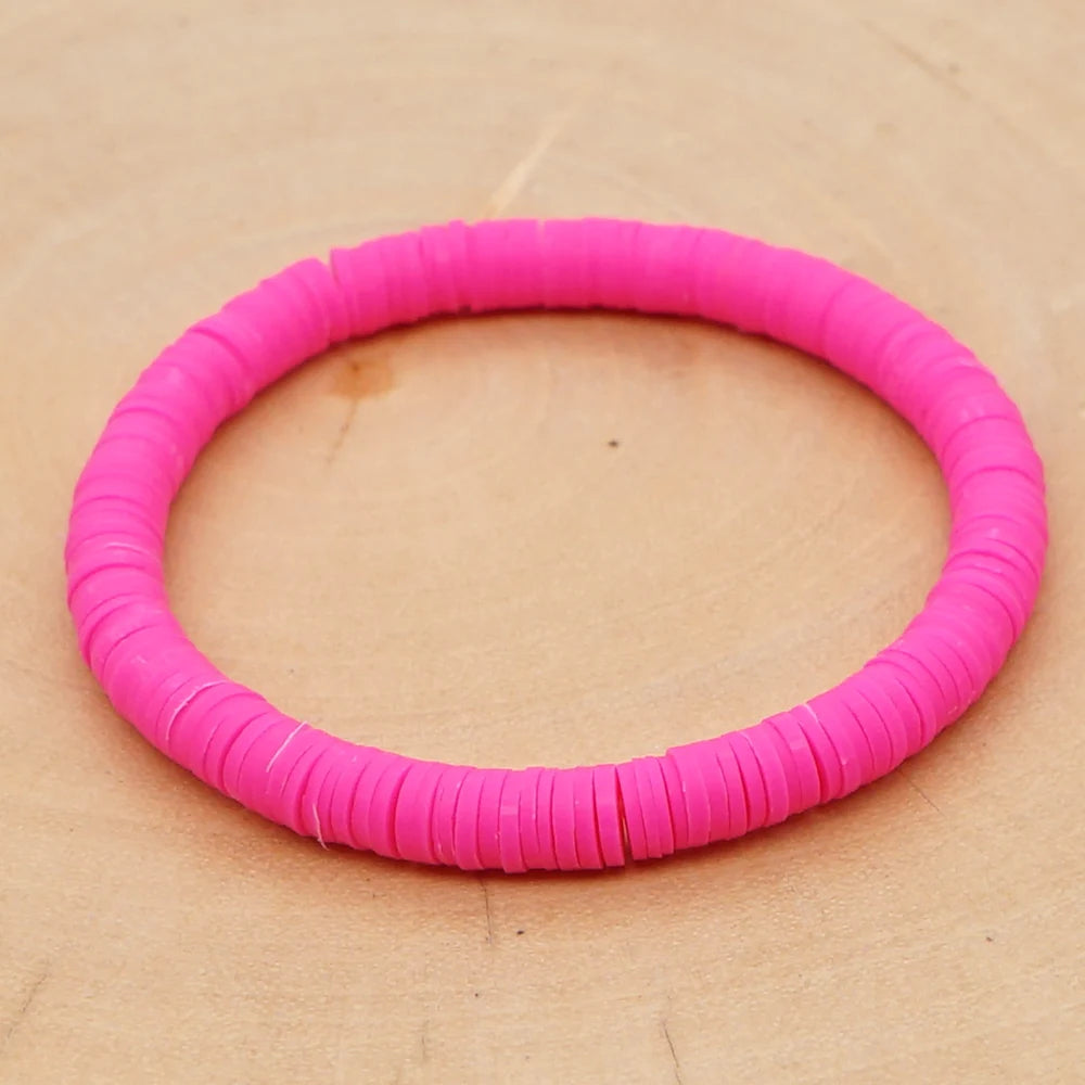 Handmade Colorful Polymer Clay Bracelets Pure Handmade Bead Boho Bracelet for Man and Woman Cheap Items and Free Shipping