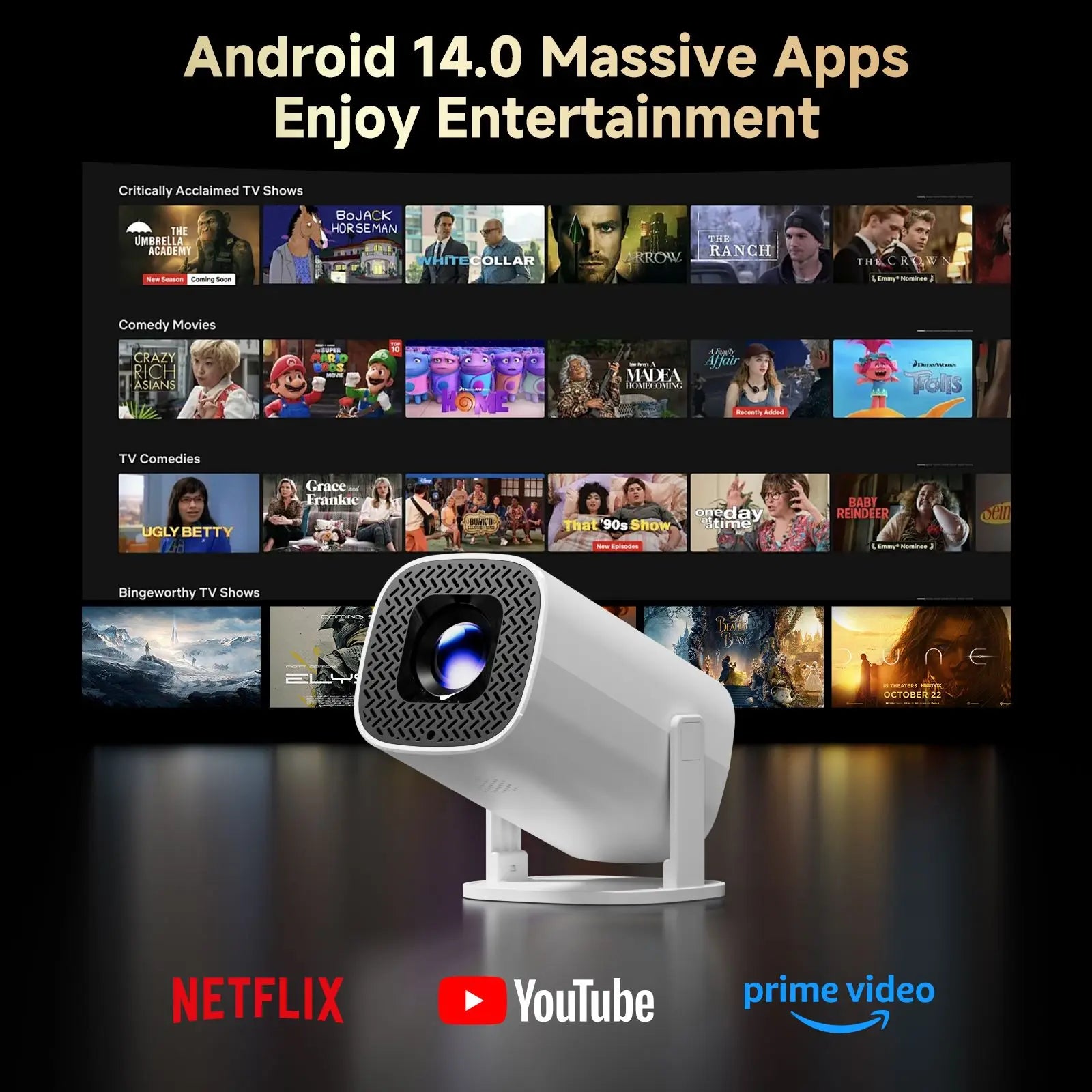 Mini Projector Supports 4K HD Portable