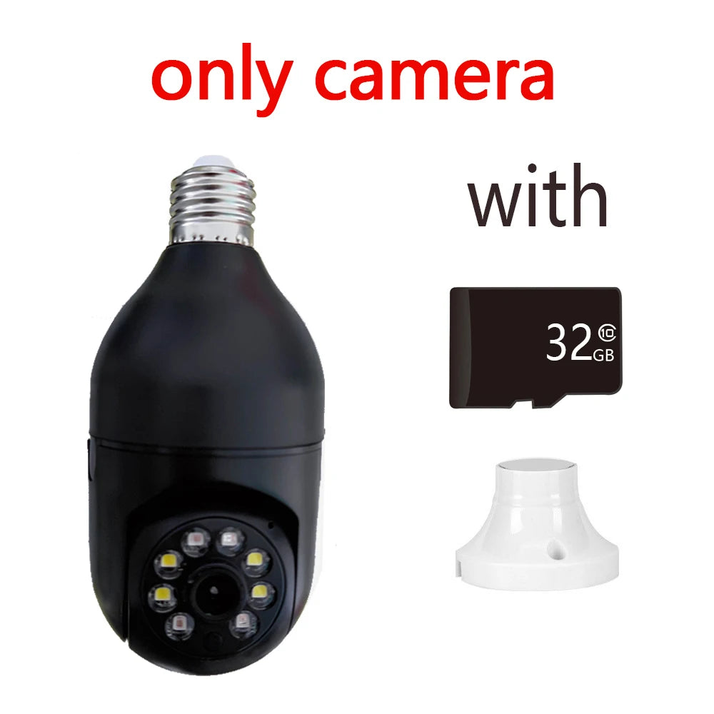 Yiiot Surveillance Bulb Camera Night Vision Full Color Automatic Tracking  Wifi Camera