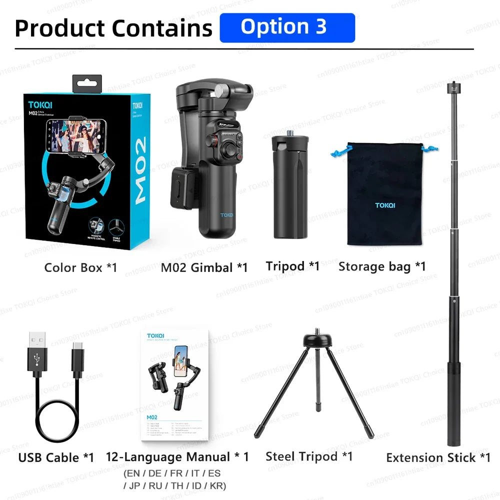 Handheld Stabilizer for iPhone & Android, Anti-Shake Phone Holder with Tripod, for Vlogging & Video Recording