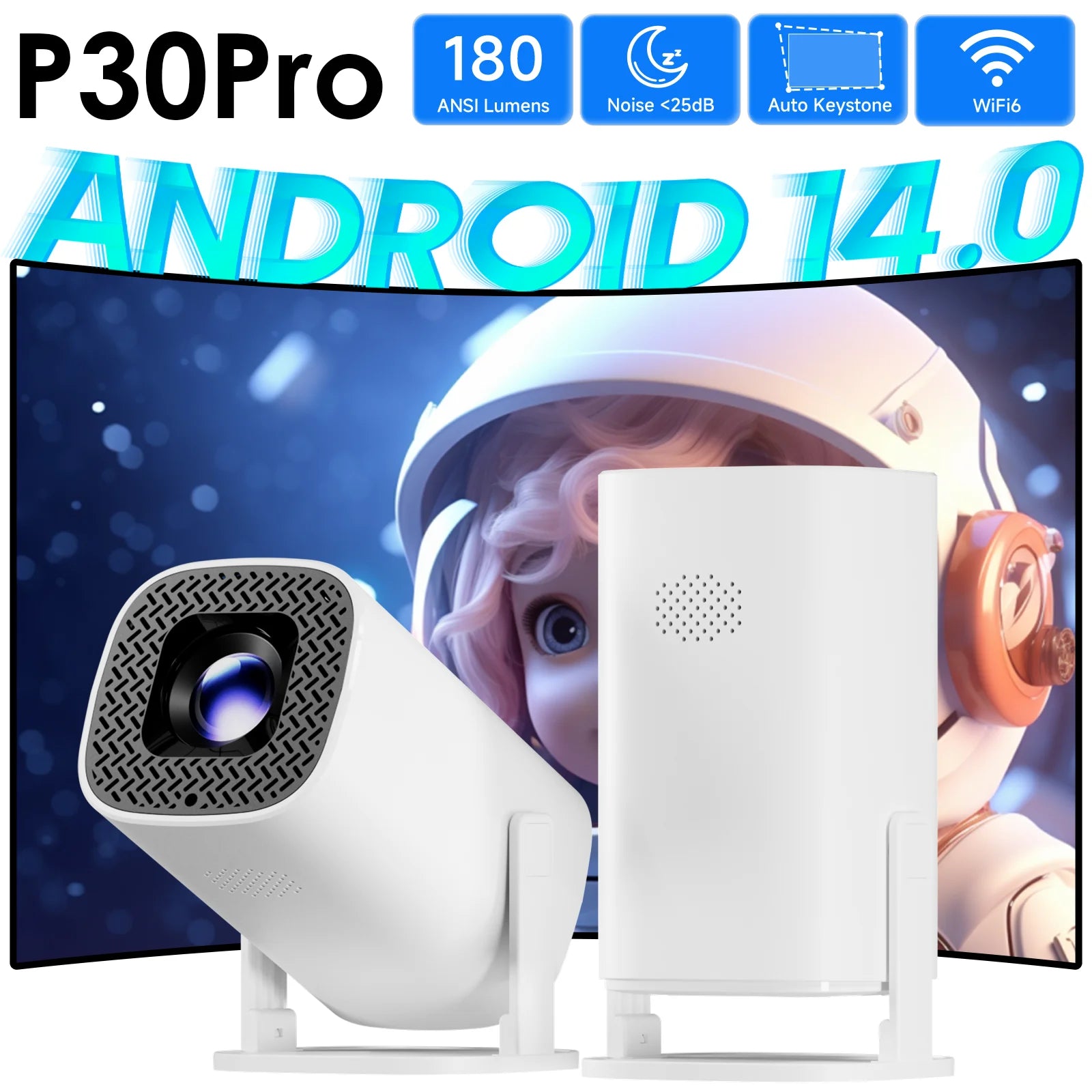 Mini Projector Supports 4K HD Portable