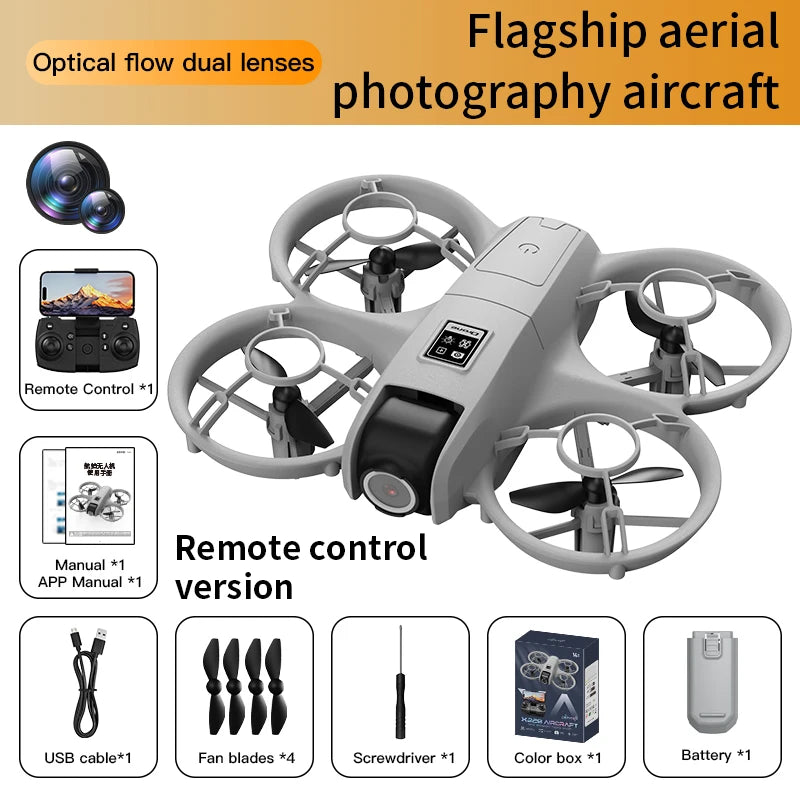 4K Dual Camera Drone with VR Headset Optical Flow Hover 360°