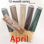 6 Sets of Approximately 126 High-Quality Incense Sticks - Including Shrubs, Lavender, Lemongrass, Dragon's Blood, Rose, Jasmine, Cherry Blossom, Suitable for Purification, Yoga Meditation, and Home Use - Perfect Gift with Lon