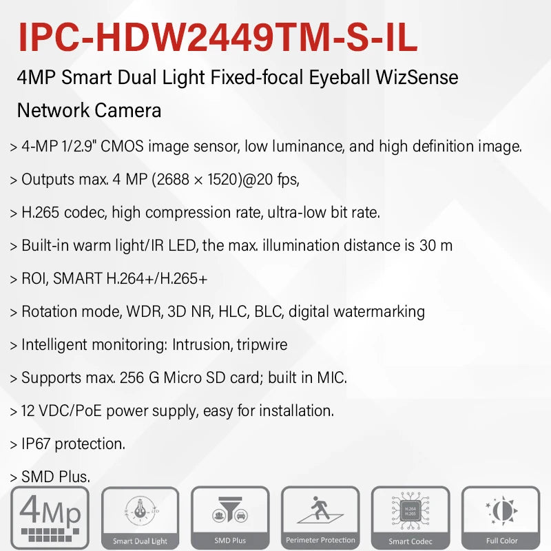 Outdoor 4MP 8MP Full Color Camera Waterproof Metal Body Smart