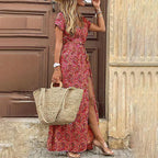 Boho Summer Long Dress for Women Elegant Evening 2023 Vestidos de Mujer Dresses Robe Femme Casual Maxi Short Sleeve Clothing