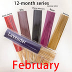 6 Sets of Approximately 126 High-Quality Incense Sticks - Including Shrubs, Lavender, Lemongrass, Dragon's Blood, Rose, Jasmine, Cherry Blossom, Suitable for Purification, Yoga Meditation, and Home Use - Perfect Gift with Lon