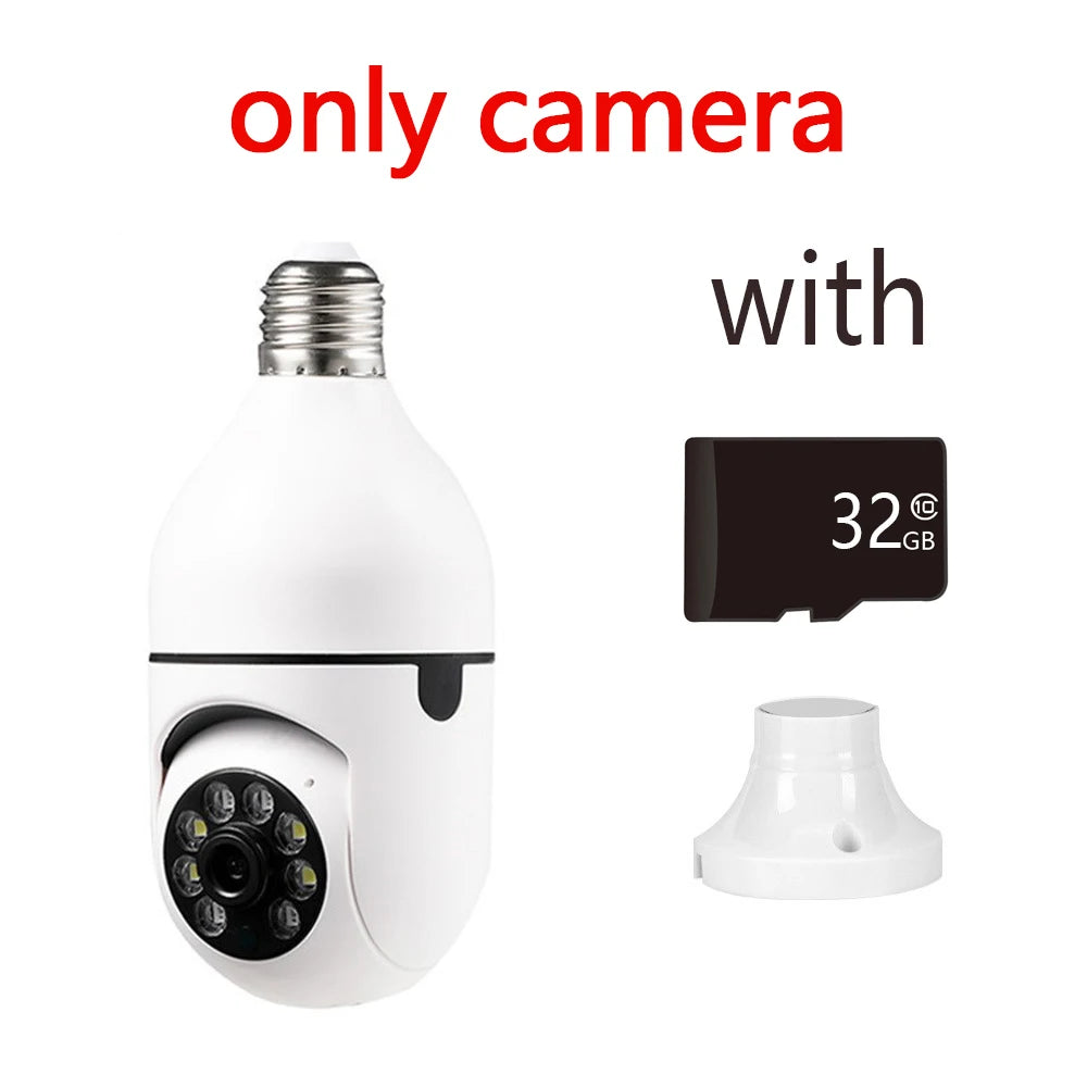 Yiiot Surveillance Bulb Camera Night Vision Full Color Automatic Tracking  Wifi Camera