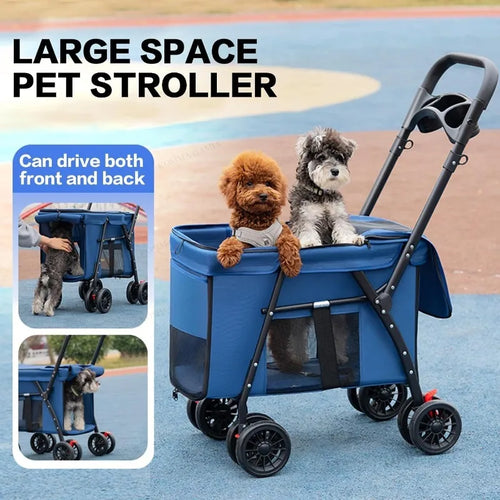 Breathable Pet Stroller Outdoor Portable Foldable Suitable for Small Medium Large