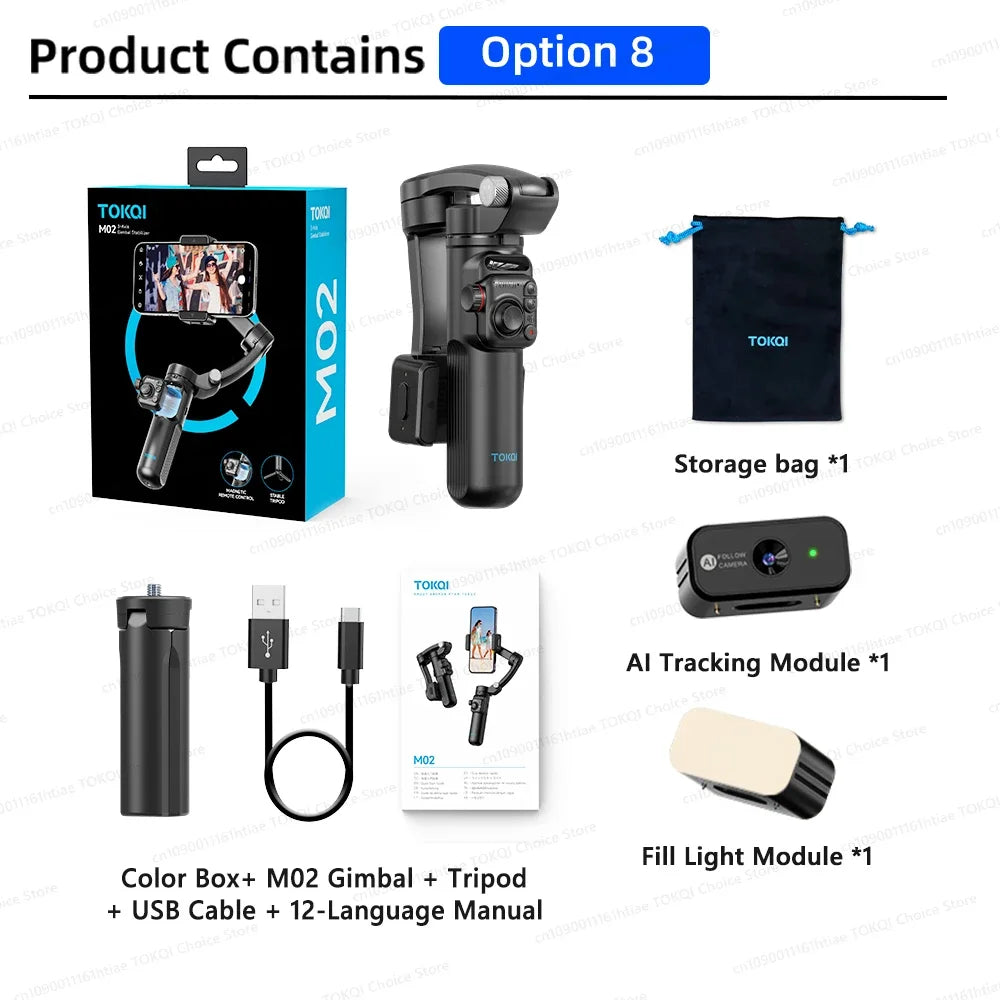 Handheld Stabilizer for iPhone & Android, Anti-Shake Phone Holder with Tripod, for Vlogging & Video Recording