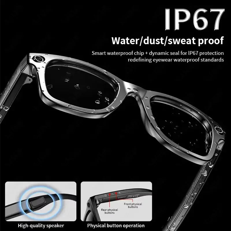 AI Smart Glasses Camera Video Recording Bluetooth Call Music Play