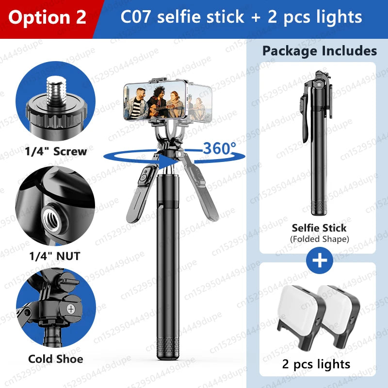 Tripod Portable Selfie Stick with Wireless Remote Shutter,Stand for Camera Phone Photography