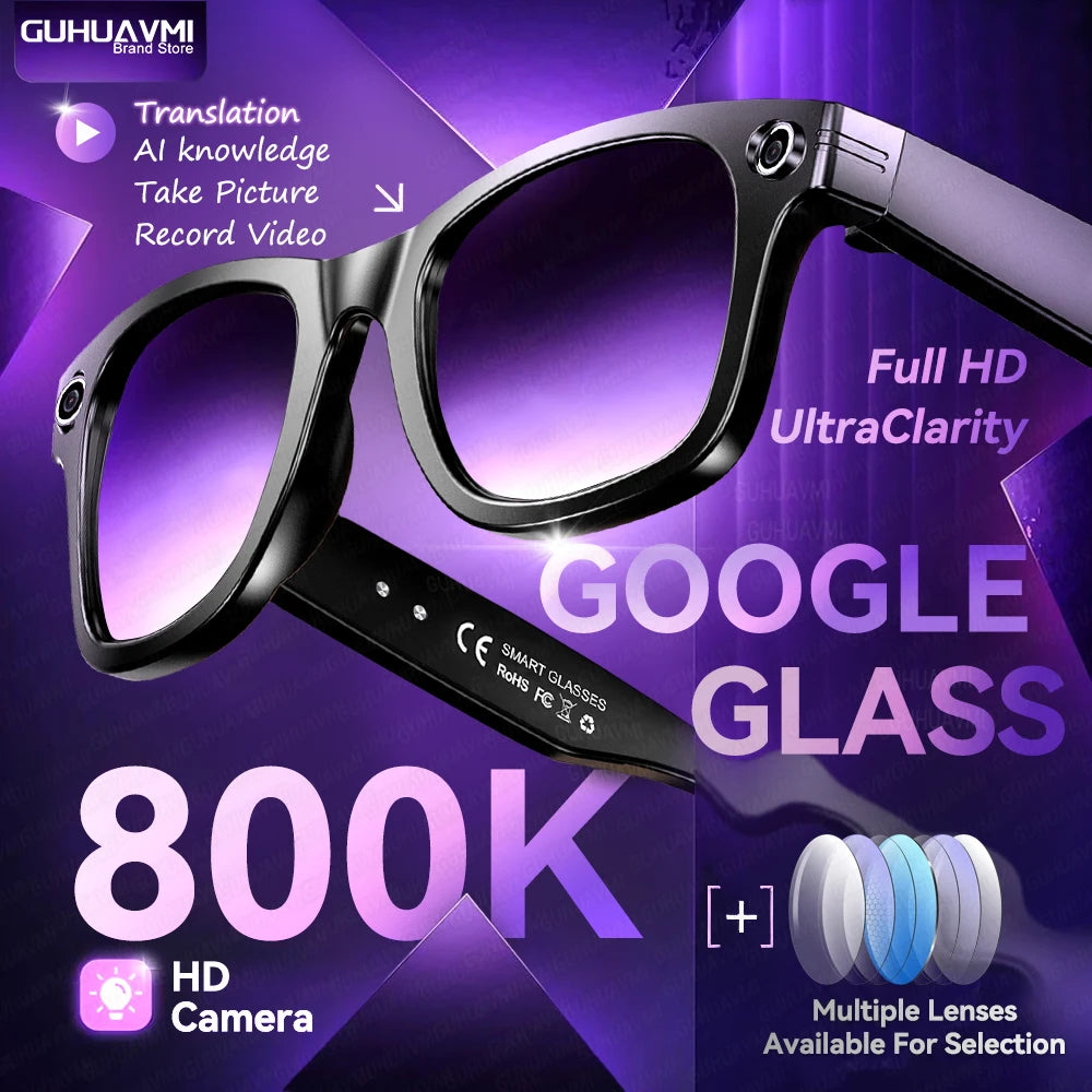 AI Smart Glasses Camera Video Recording Bluetooth Call Music Play