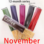 6 Sets of Approximately 126 High-Quality Incense Sticks - Including Shrubs, Lavender, Lemongrass, Dragon's Blood, Rose, Jasmine, Cherry Blossom, Suitable for Purification, Yoga Meditation, and Home Use - Perfect Gift with Lon