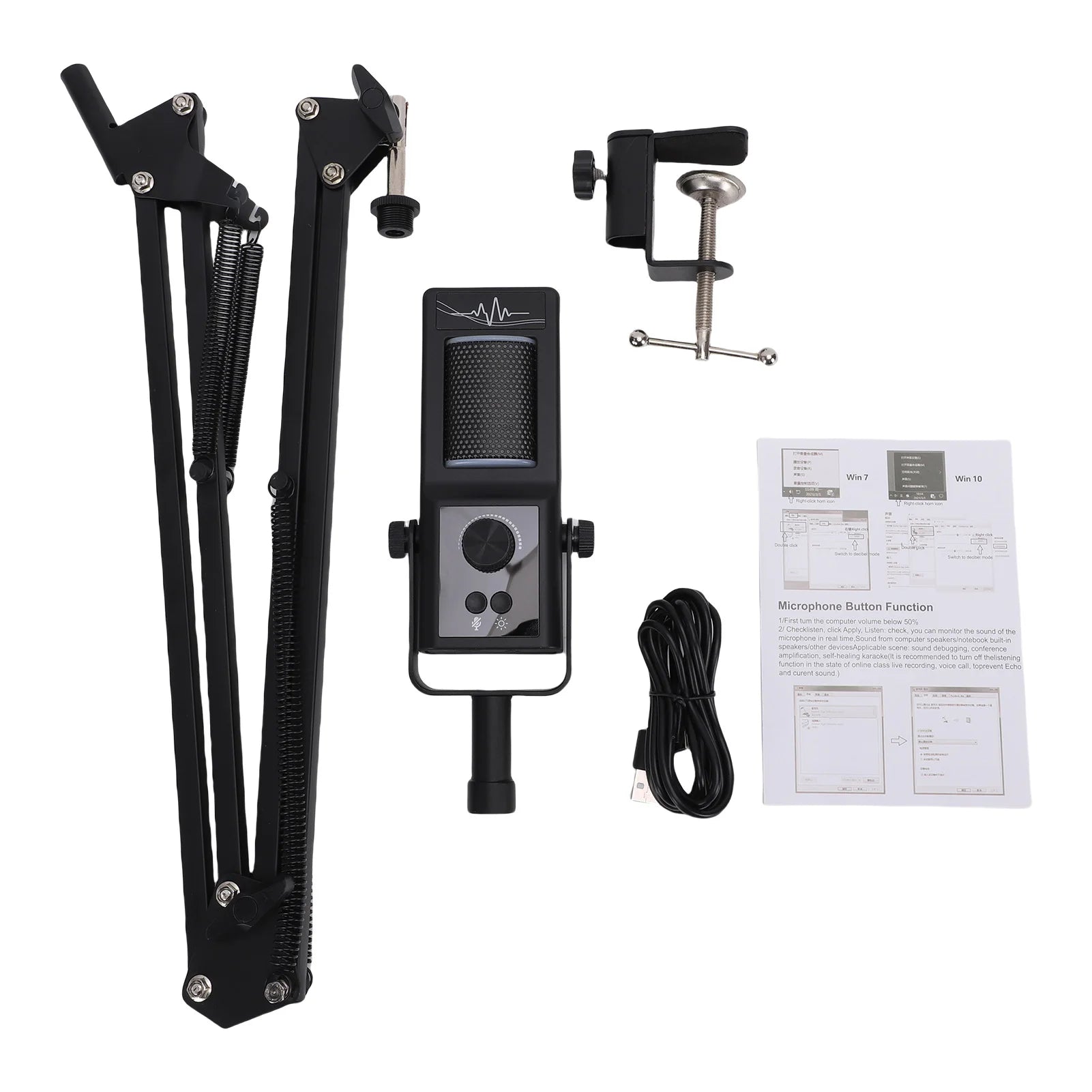 Podcast Microphone Kit USB Condenser Mic