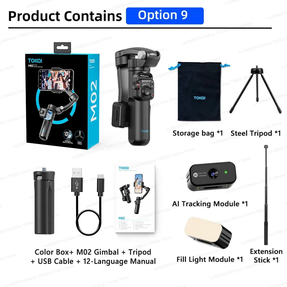 Handheld Stabilizer for iPhone & Android, Anti-Shake Phone Holder with Tripod, for Vlogging & Video Recording
