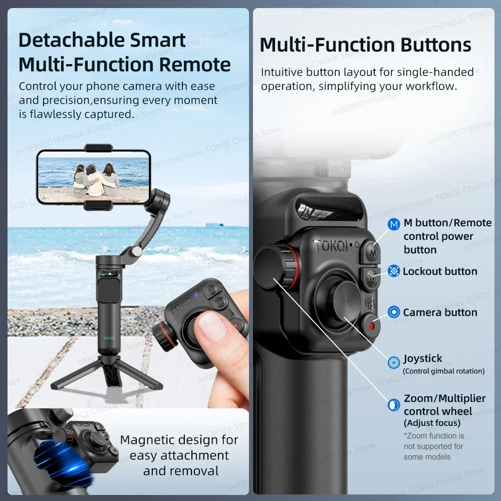 Handheld Stabilizer for iPhone & Android, Anti-Shake Phone Holder with Tripod, for Vlogging & Video Recording