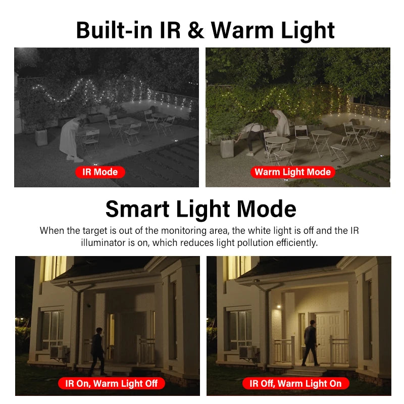 Outdoor 4MP 8MP Full Color Camera Waterproof Metal Body Smart